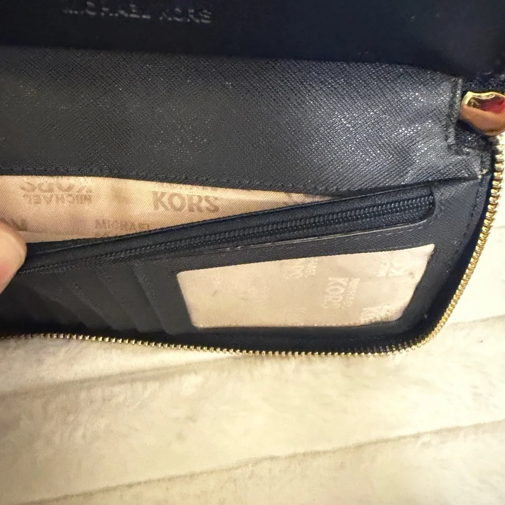 Michael Kors Black and Gold Wallet